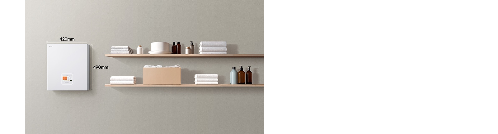 Cascade Control Unit mounted on beige wall, demonstrating its compact size.