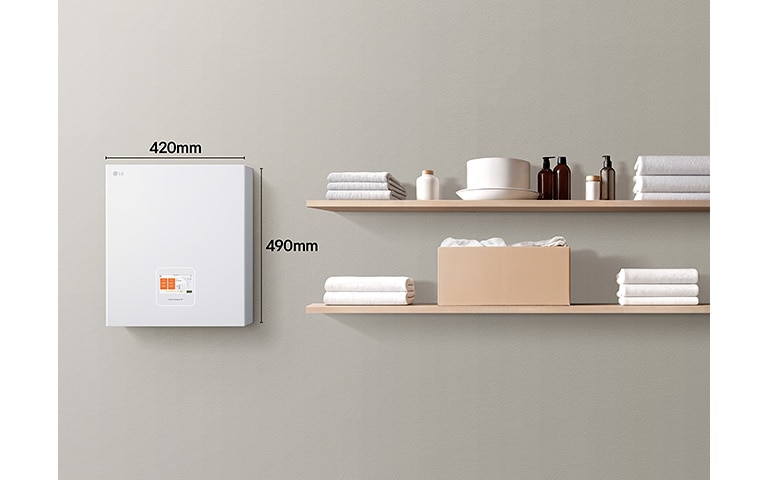 Cascade Control Unit mounted on beige wall, demonstrating its compact size.