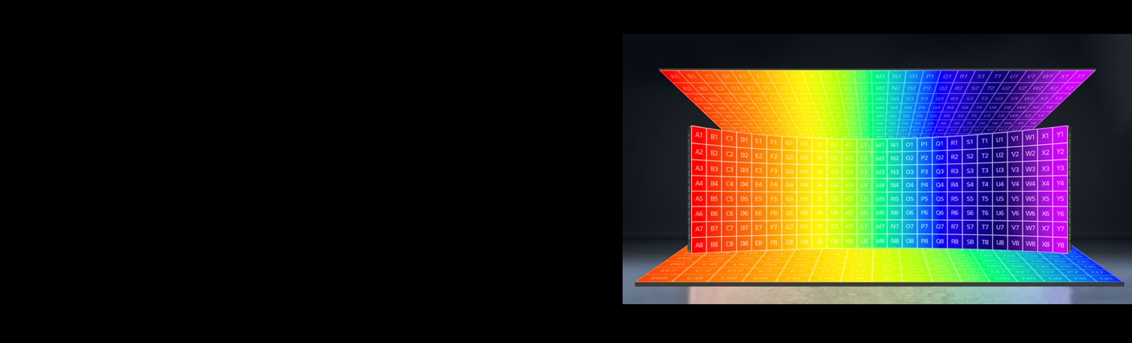 The LBAG technology showcases rainbow colors with uniformity and high fidelity to the original colors.