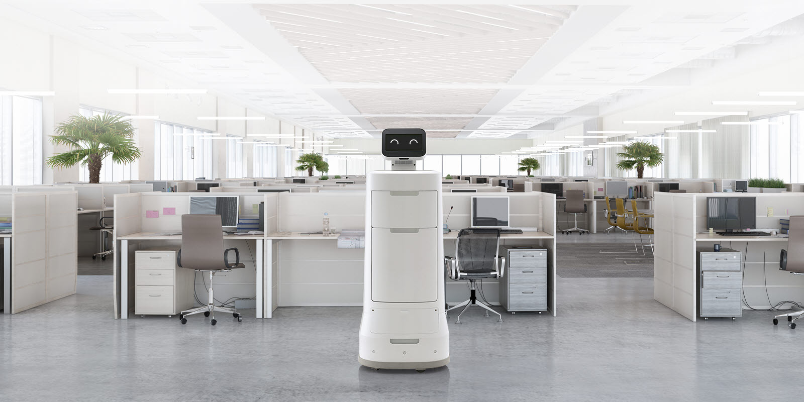 Smart delivery technology capable of autonomous operation and managing logistics within large areas.