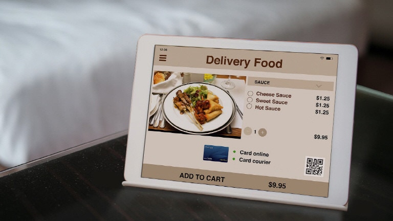 Provide customers with easy and convenient contactless delivery by linking various ordering services such as an in-room QR code service.