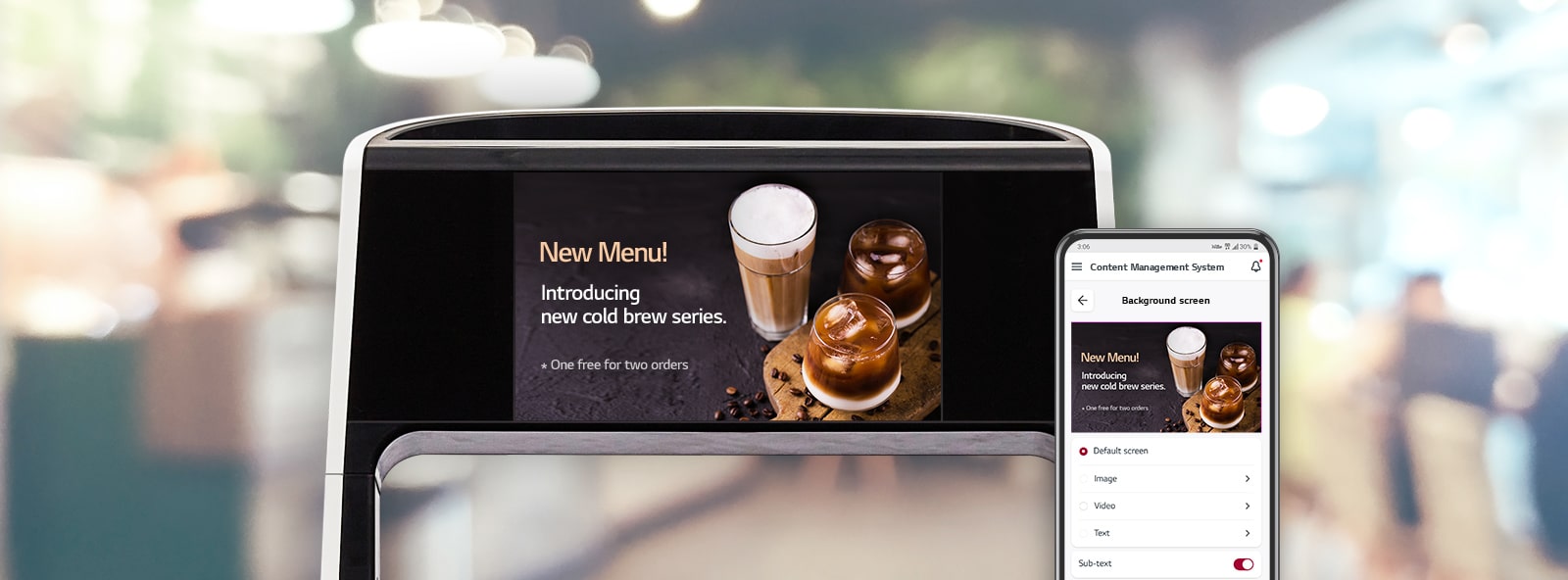 With Content Management System(CMS), you can manage content such as videos, images, text, etc. through the application easily.