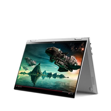 It shows the usage with tent mode.