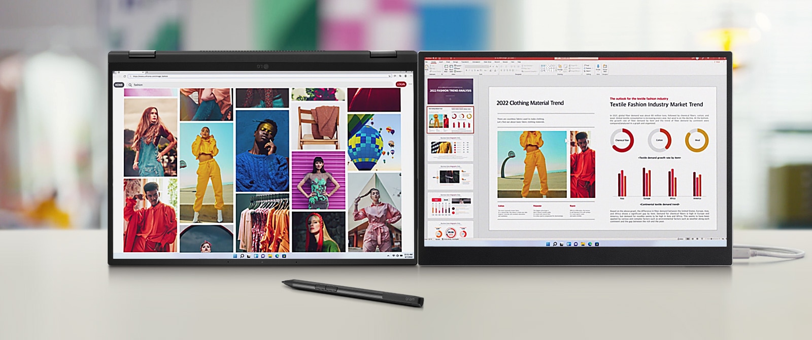 It shows gram 2in1 and gram +view in a line.