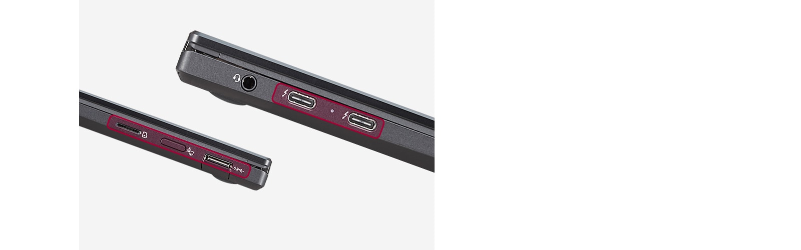  It shows the side part of the gram to show the Thunderbolt™ 4 ports.