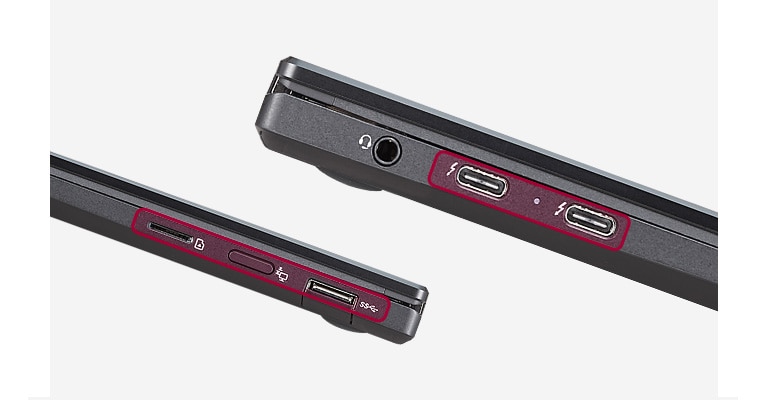  It shows the side part of the gram to show the Thunderbolt™ 4 ports.