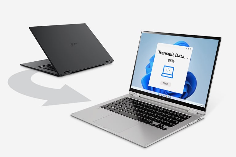 It shows that the data is being migrated from the previous laptop to gram.