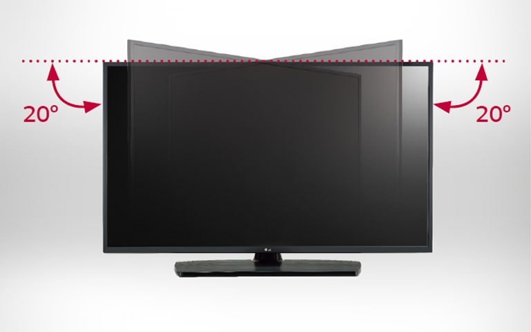 The TV can be rotated using the swivel stand.