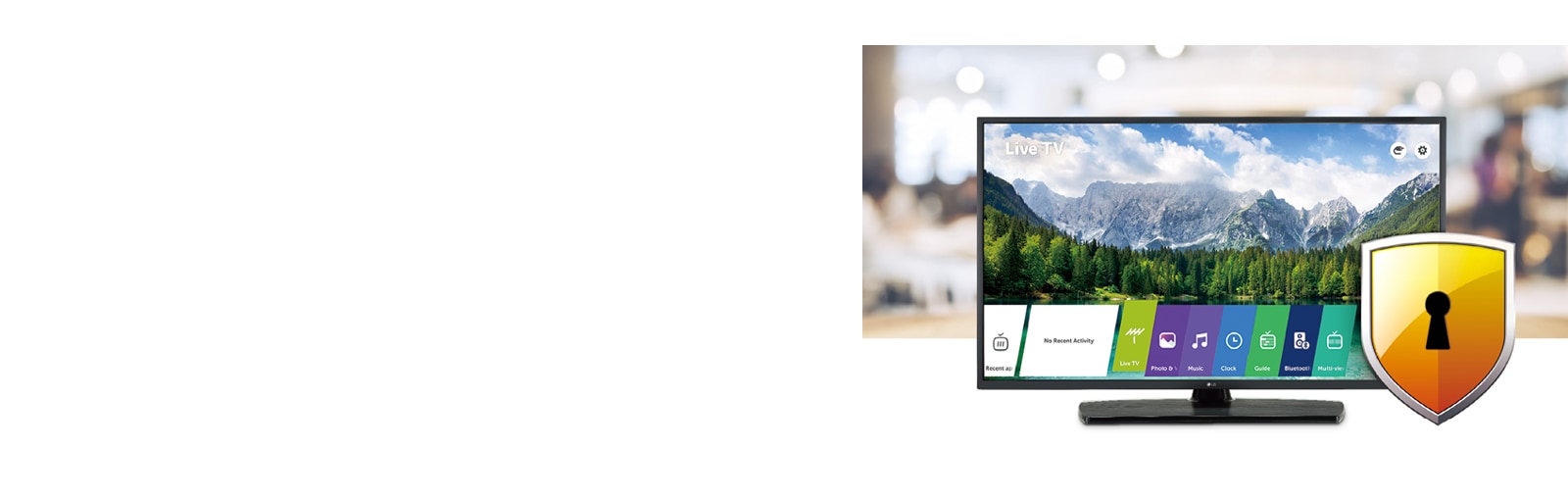 TVs with Lock Mode are installed in public places.