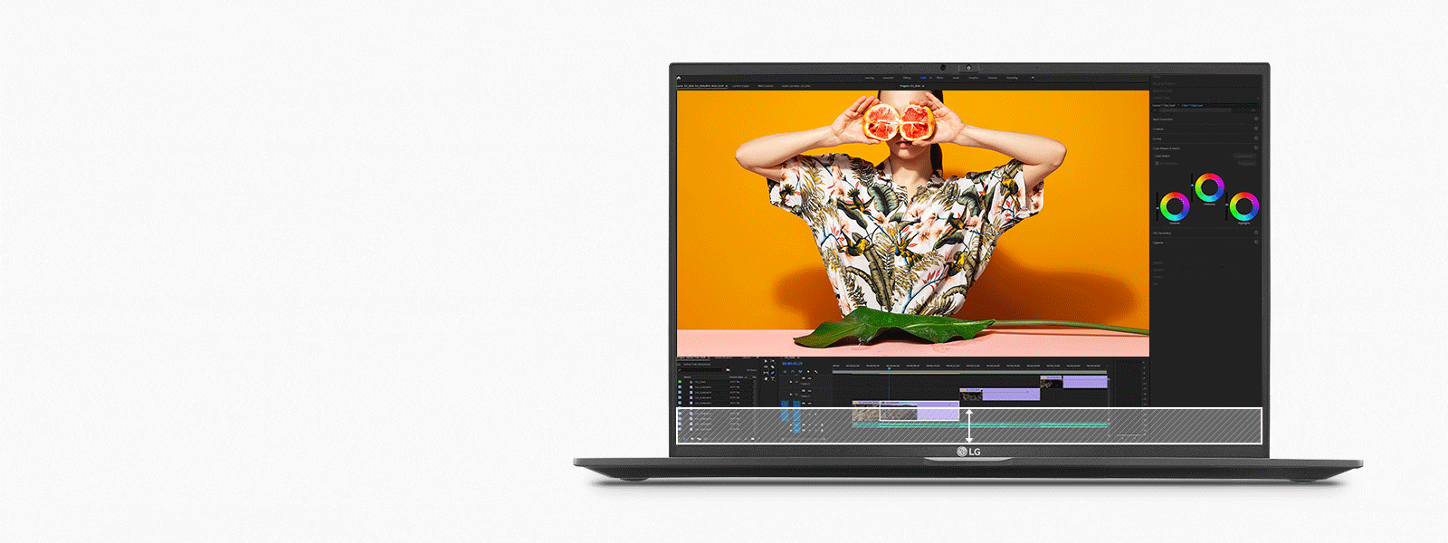The animation show that the bottom of the 16:9 laptop display gets larger to be 16:10 aspect ratio so that users can see more contents.