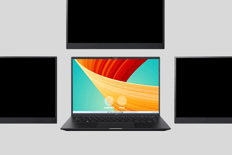 The animation shows the monitor is easily expanded with a single click.