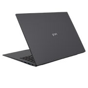 LG gram 16” | Ultra-lightweight | 16:10 Anti-glare IPS display | Intel® Core™ Ultra 7 Processor, +30 degree rear view and cover half open, 16Z90S, thumbnail 8