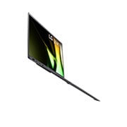 LG gram 16” | Ultra-lightweight | 16:10 Anti-glare IPS display | Intel® Core™ Ultra 7 Processor, Left side view with low angle and cover open, 16Z90S, thumbnail 17
