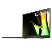 LG gram 15” | Ultra-lightweight | FHD Anti-glare IPS display | Intel® Core™ Ultra 7 Processor, -30 degree side view and cover open, 15Z90S, thumbnail 7