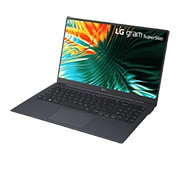 LG gram SuperSlim 15.6'' | Ultra-slim & Ultra-light | FHD OLED display | Intel® Core™ Ultra 7 Processor, -30 degree side view and cover open, 15Z90ST, thumbnail 4