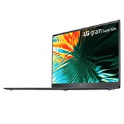 LG gram SuperSlim 15.6'' | Ultra-slim & Ultra-light | FHD OLED display | Intel® Core™ Ultra 7 Processor, -30 degree side view and cover open, 15Z90ST, thumbnail 7
