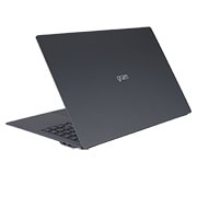 LG gram SuperSlim 15.6'' | Ultra-slim & Ultra-light | FHD OLED display | Intel® Core™ Ultra 7 Processor, +30 degree rear view and cover half open, 15Z90ST, thumbnail 8