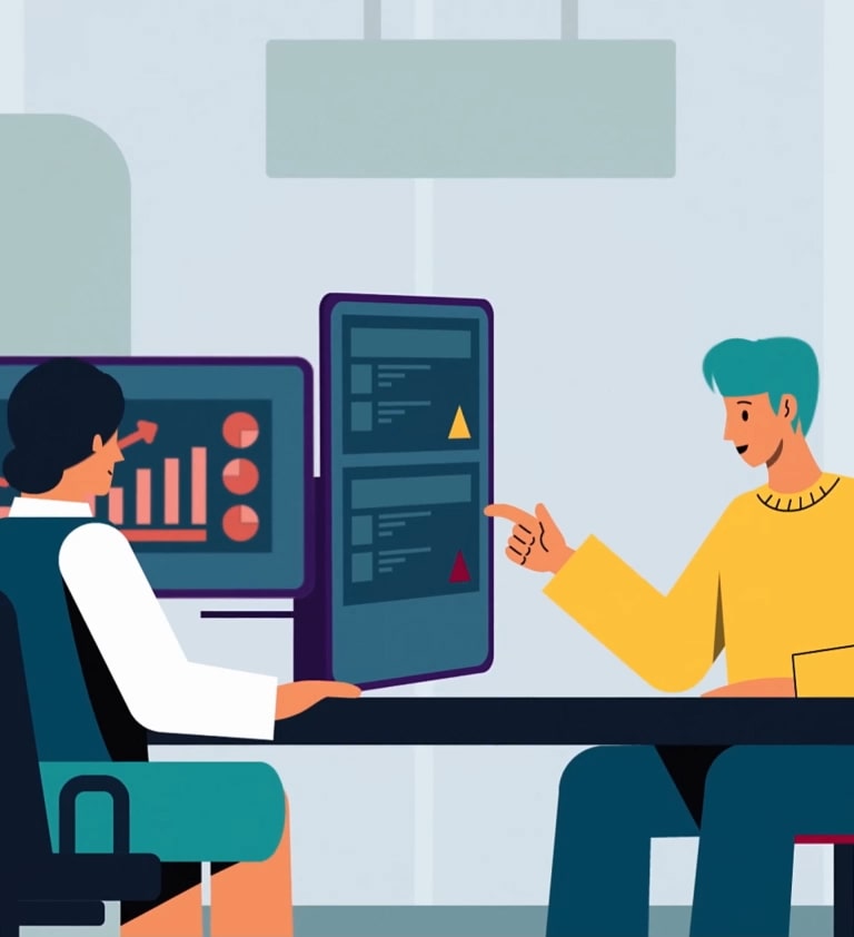 This is an animation video that expresses that LG IT Solution elevates your work efficiency and productivity.