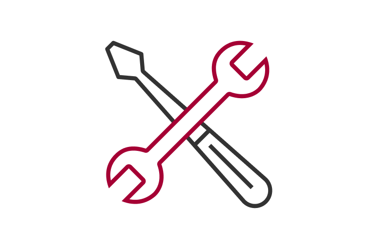 Crossed screwdriver and wrench icon