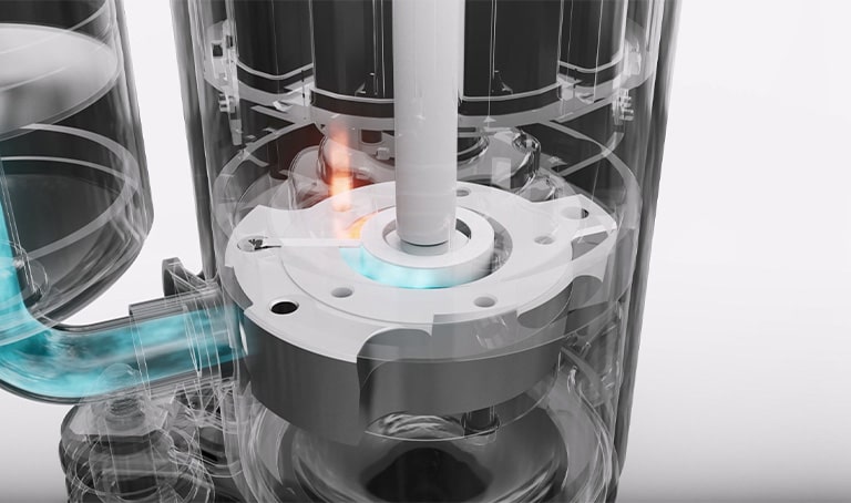 gas refrigerant enters into the compressor chamber and the roller works smoothly