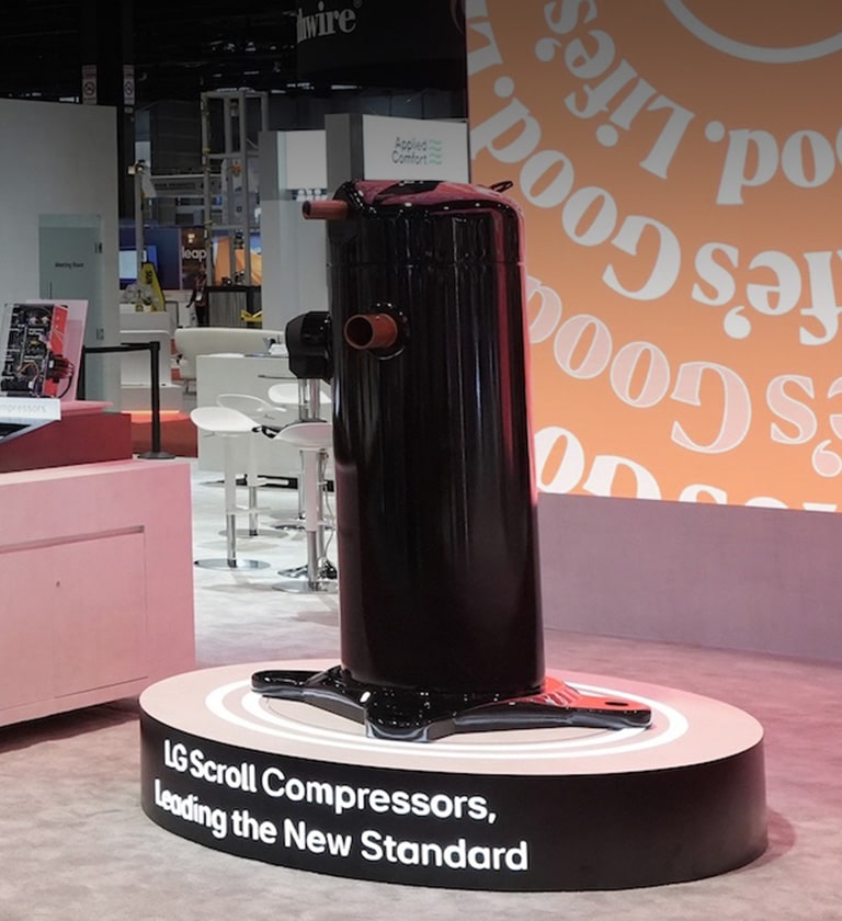 An image of the booth space for LG Compressors and Motors at the AHR Expo 2024