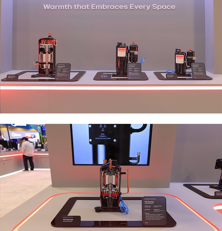 The images show the new CCHP Compressor lineup with the details displayed on the side of each compressor.