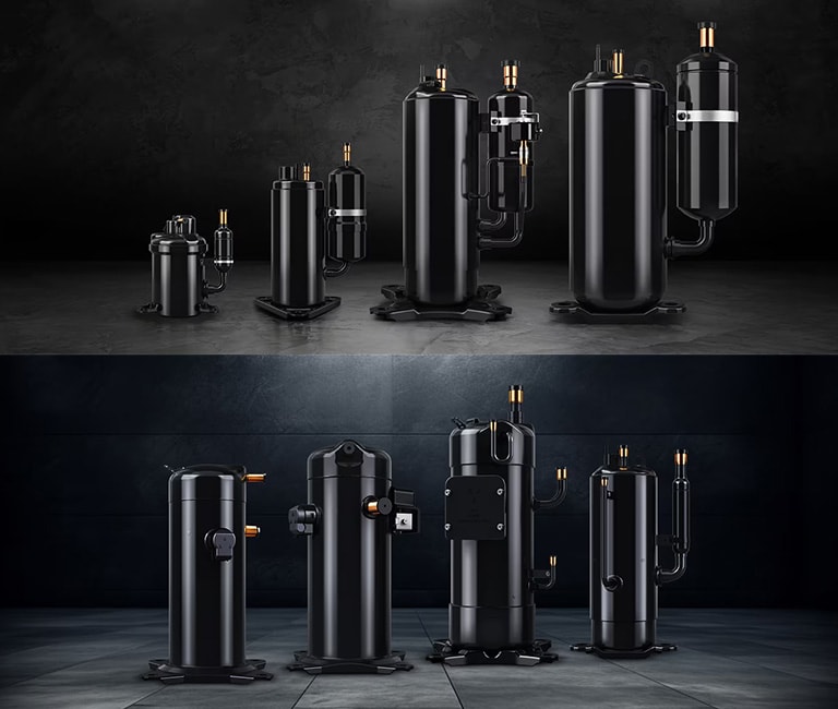 A different lineup of LG Rotary and Scroll Compressors.