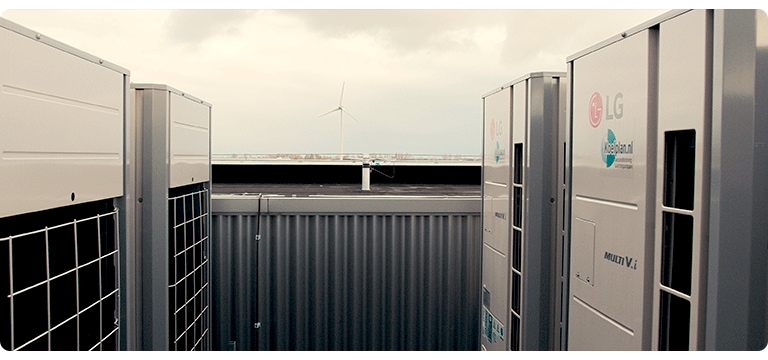 LG HVAC rooftop air conditioning units Netherlands Kleizen.nl MULTI V i wind turbine energy efficient cooling system