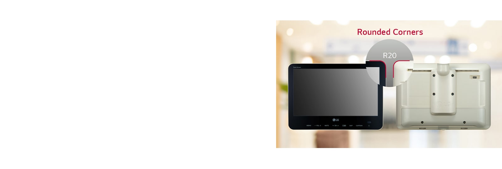 The rounded-corner design of the LN766A is being shown.