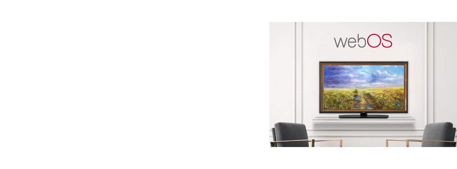 A TV is screening an art piece with Gallery Mode based on webOS 5.0.