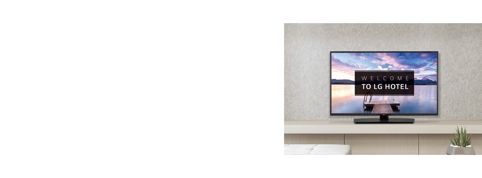 The LG Commercial TV is screening greeting  messages with images. 