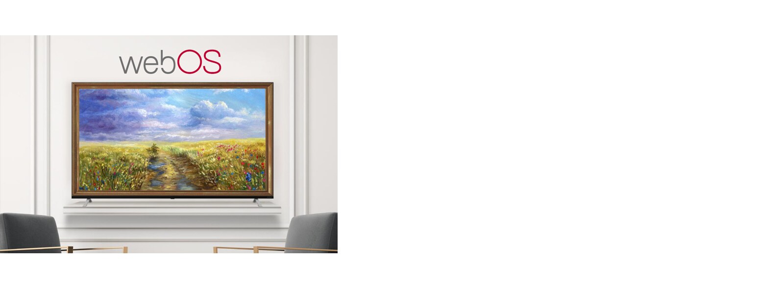 A TV is screening an art piece with Gallery Mode based on webOS 5.0.