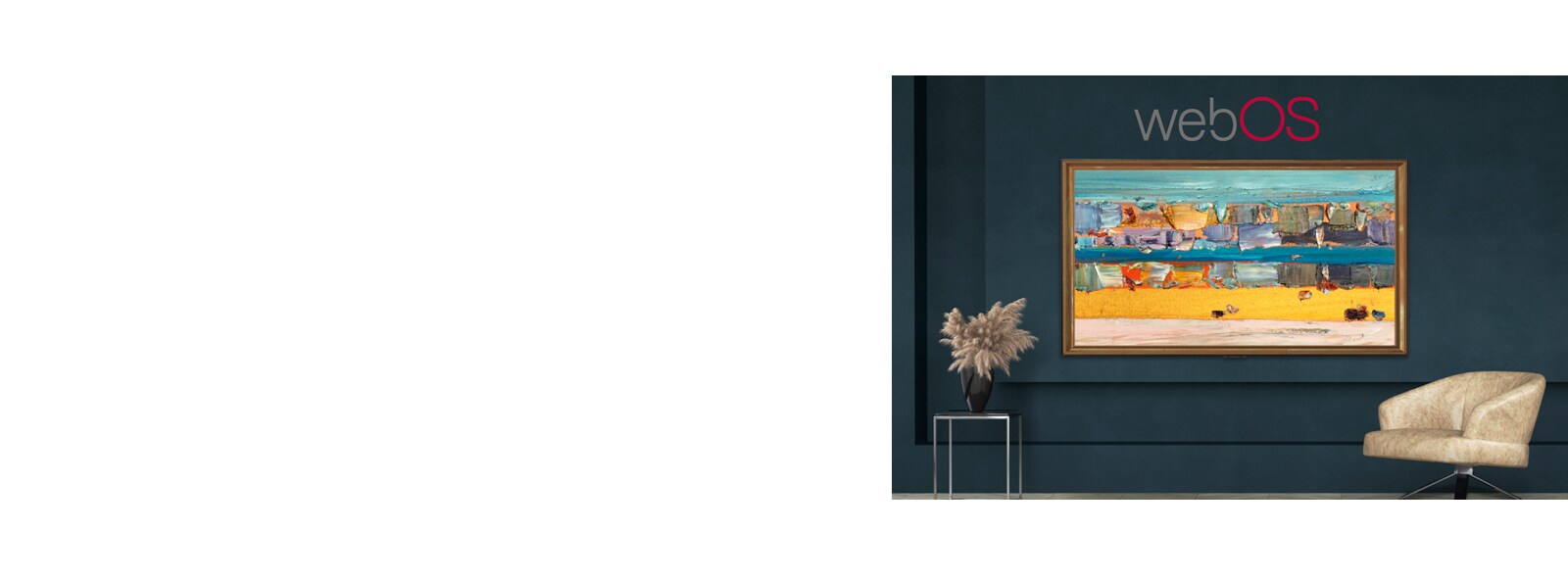 A TV is screening an art piece with Gallery Mode based on webOS 5.0.