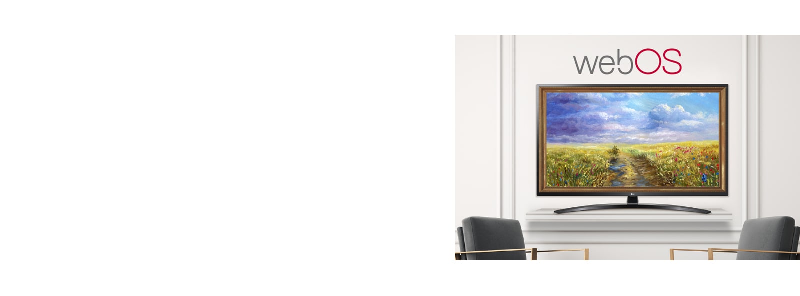 A TV is screening an art piece with Gallery Mode based on webOS 5.0.