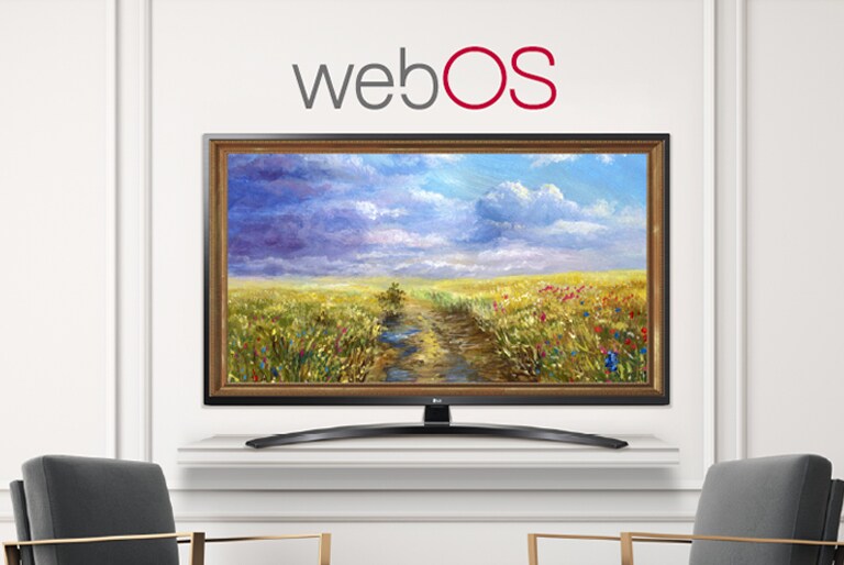 A TV is screening an art piece with Gallery Mode based on webOS 5.0.