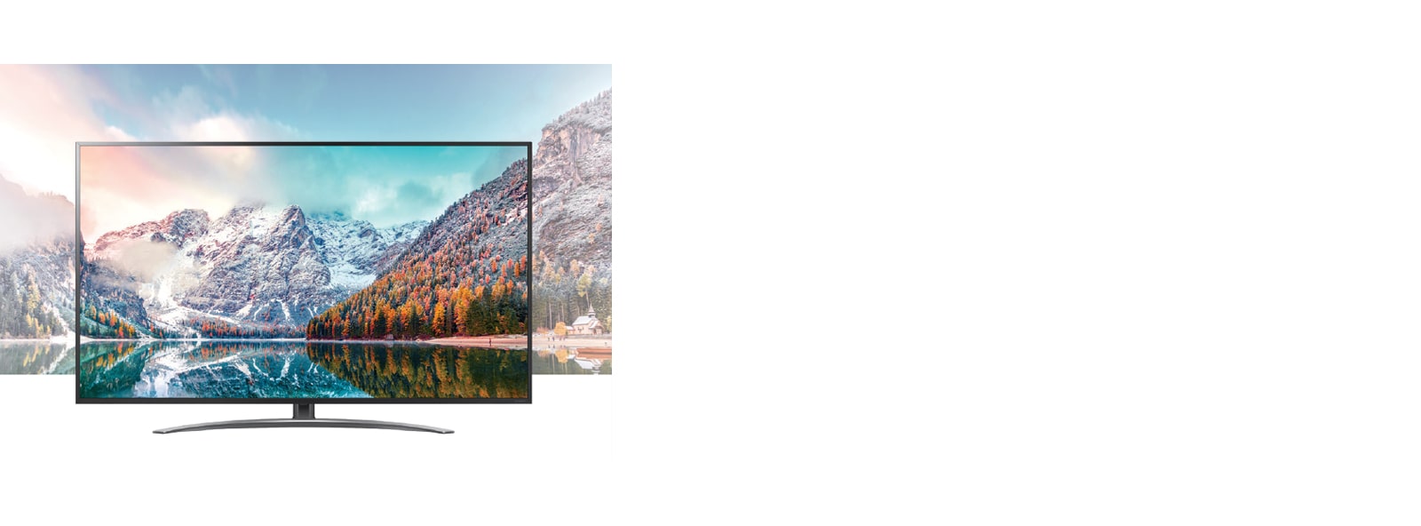 A TV with STB-6500 is screening the natural scenery at high resolution.