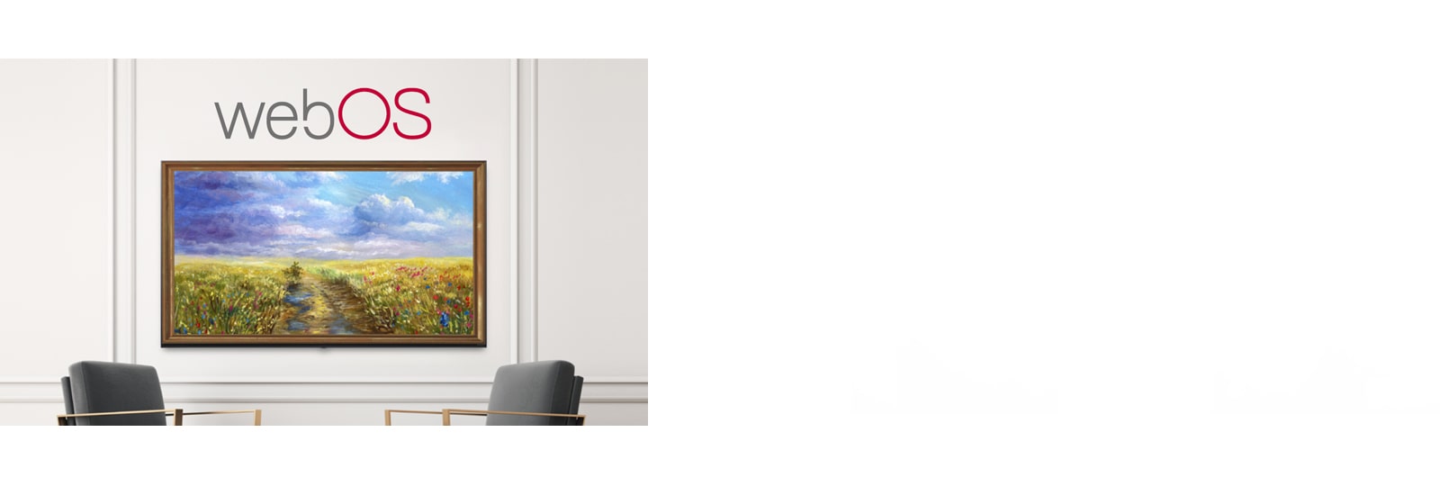 A TV is screening an art piece based on webOS.