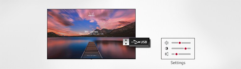 Setting data of the display can be stored on USB and transmitted to other displays.