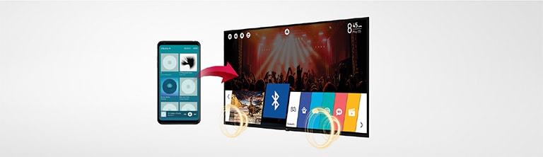 Listening to the music through TV speakers by connecting it with a cellphone through Bluetooth.