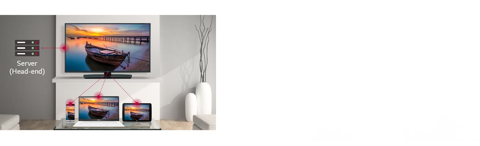 With the TV’s SoftAP function, connect other devices such as mobile phones, laptops, and tablets.