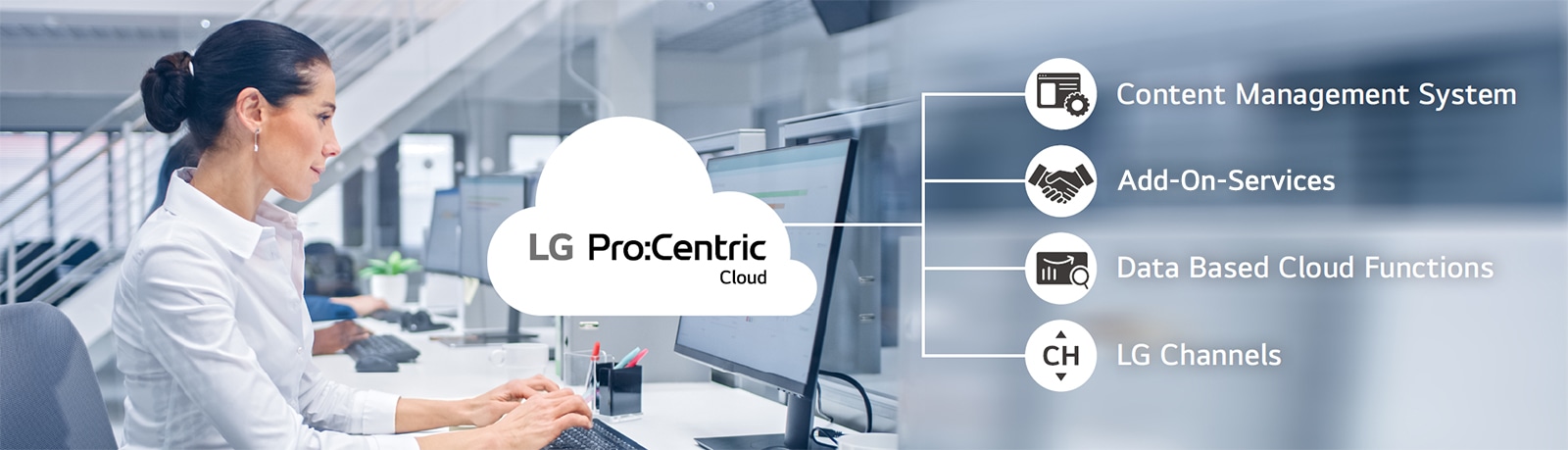 The woman is working through Pro:Centric Cloud.