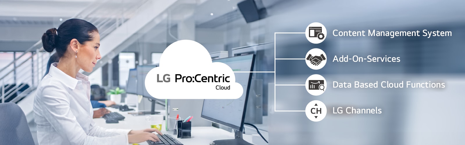 The woman is working through Pro:Centric Cloud.