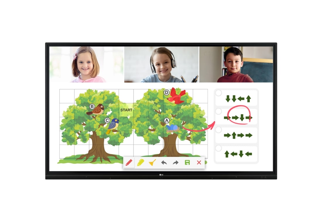 LG 86'' UHD IR-Type Touch Interactive Digital Board, Front view with infill image, 86TR3BF-B