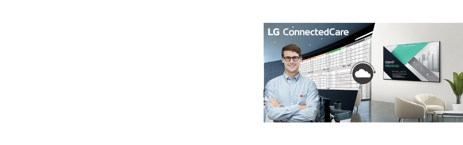 The LG employee is remotely monitoring the UL3J series installed in a different place.