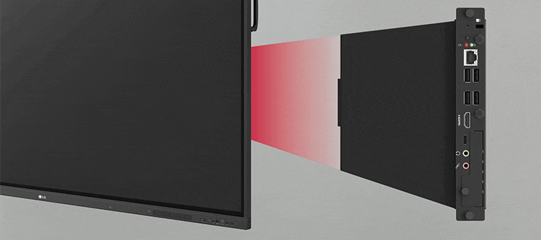 LG OPS Player can be simply installed by inserting it into the slot of the LG CreateBoard. 