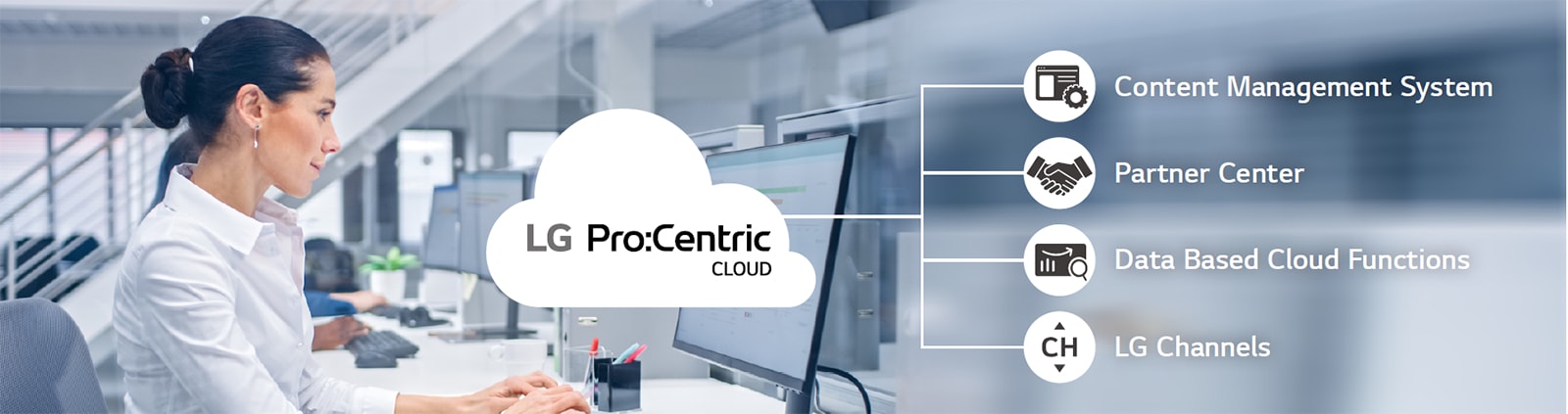 The woman is working through Pro:Centric Cloud.