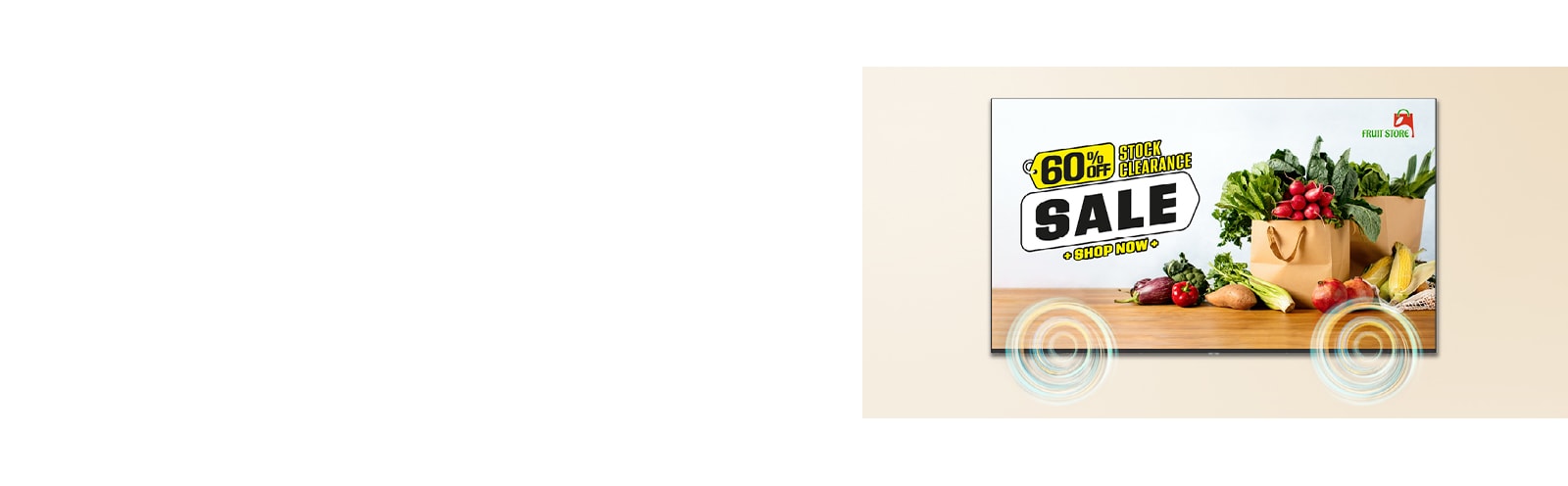 TV Signage on the wall has a built-in speaker which renders rich audio, building a stable digital learning environment.