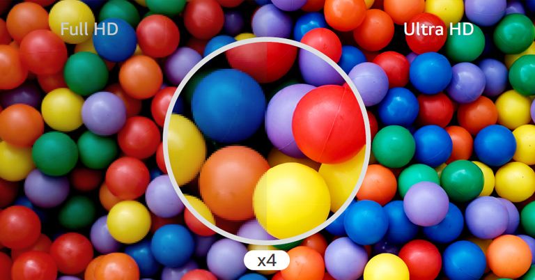 The difference comparing at a glance is shown in Ultra HD quality, which is four times higher than Full HD.