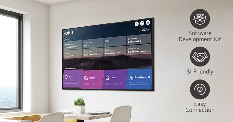 The webOS platform offers convenient access to a variety of functions.