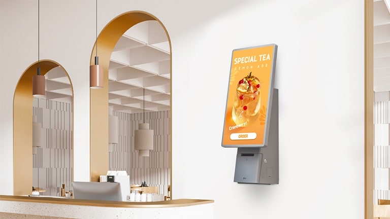 The LG Kiosk screen minimizes glare, keeping content clear and visible even in bright indoor settings.